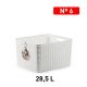 Cesta Rattan nº 6 blanco 35 cm x 40,5 cm PlasticForte 