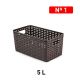 Cesta Rattan nº1 marrón 28,5 cm x 16 cm PlasticForte 